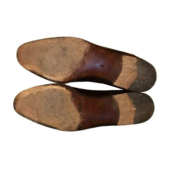 Bally Vintage Italian Leather 2-tone Slip On Dress Shoes Handmade in Italy