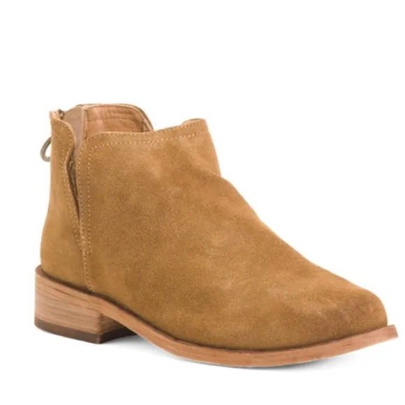 Beek! Ankle Bootie/“Falcon” Suede/Zip-up/Chestnut/Size-7.5
