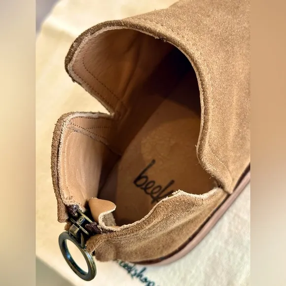 Beek! Ankle Bootie/“Falcon” Suede/Zip-up/Chestnut/Size-7.5