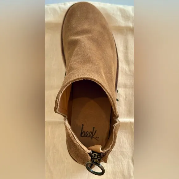 Beek! Ankle Bootie/“Falcon” Suede/Zip-up/Chestnut/Size-7.5