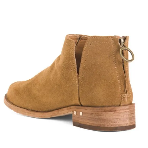 Beek! Ankle Bootie/“Falcon” Suede/Zip-up/Chestnut/Size-7.5