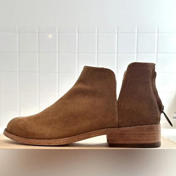Beek! Ankle Bootie/“Falcon” Suede/Zip-up/Chestnut/Size-7.5