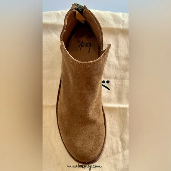 Beek! Ankle Bootie/“Falcon” Suede/Zip-up/Chestnut/Size-7.5