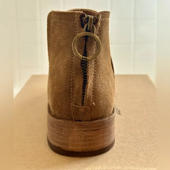 Beek! Ankle Bootie/“Falcon” Suede/Zip-up/Chestnut/Size-7.5