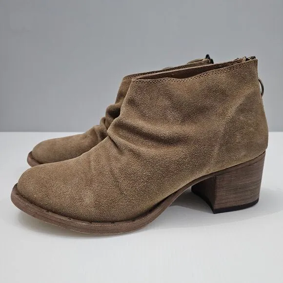 Beek Eaglet Ankle Bootie Western Slouchy Stone Tan Suede Leather Size 8