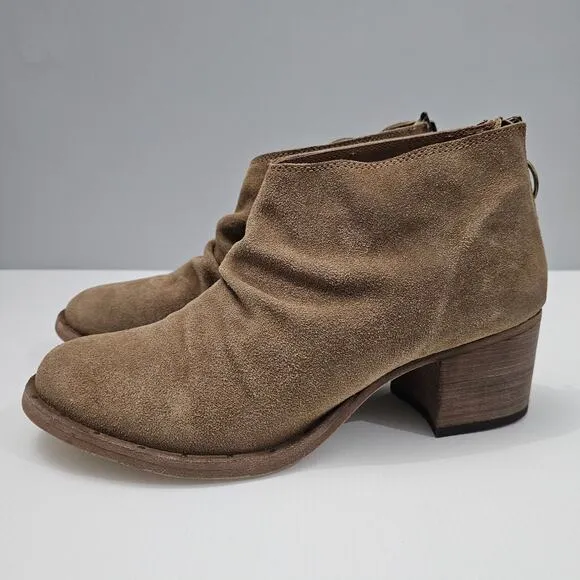 Beek Eaglet Ankle Bootie Western Slouchy Stone Tan Suede Leather Size 8
