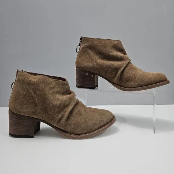 Beek Eaglet Ankle Bootie Western Slouchy Stone Tan Suede Leather Size 8