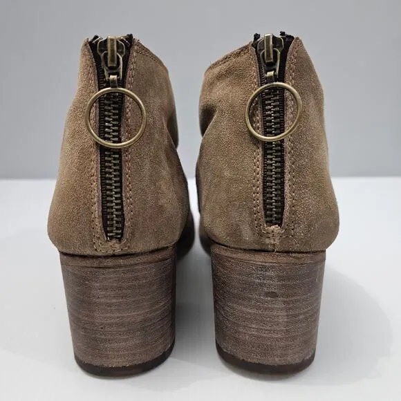 Beek Eaglet Ankle Bootie Western Slouchy Stone Tan Suede Leather Size 8