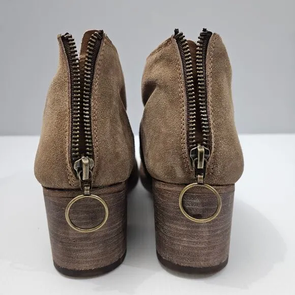 Beek Eaglet Ankle Bootie Western Slouchy Stone Tan Suede Leather Size 8