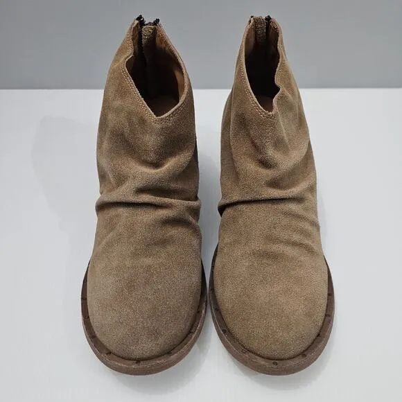 Beek Eaglet Ankle Bootie Western Slouchy Stone Tan Suede Leather Size 8