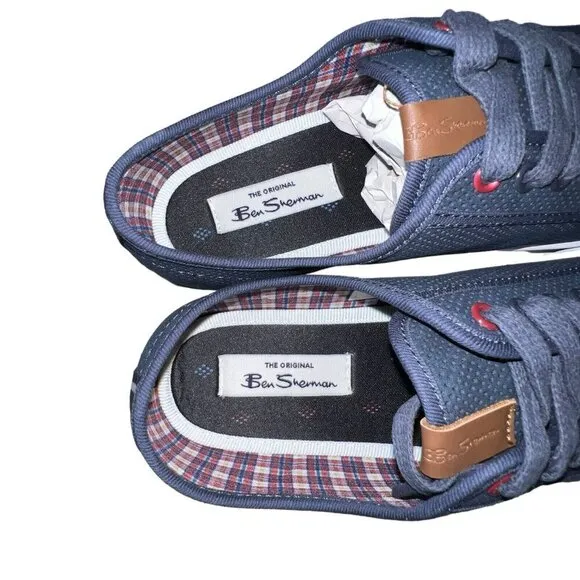 Ben Sherman Eddie Script Lace Shoes Size 8M Men’s Navy Black‎ Nylon New in box