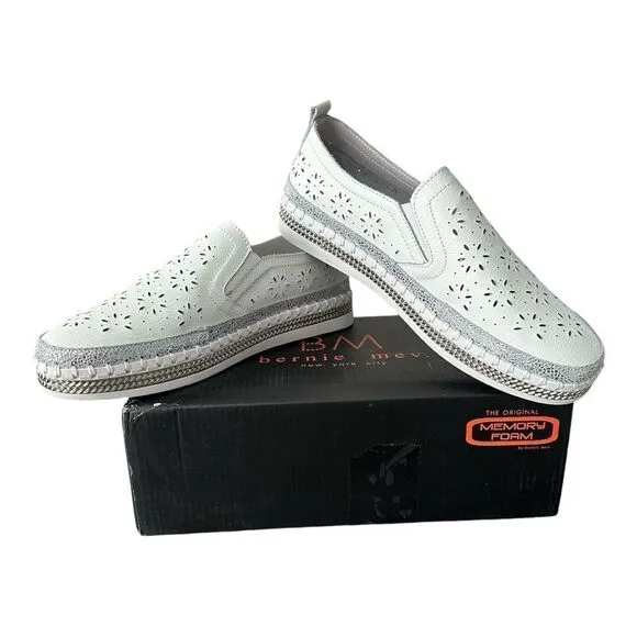 Bernie Mev. NYC TW99 White Memory Foam Slip On Shoes Style Size EU 41 US 11