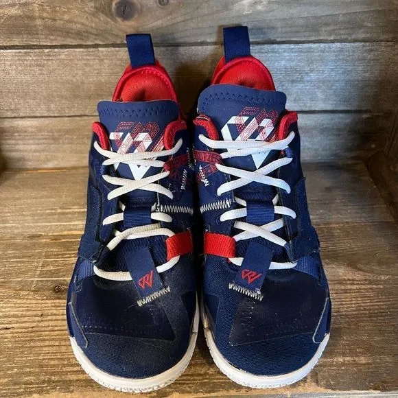 Big Kids Nike Jordan Why Not Zer0.4 Blue‎ Basketball Shoes Sneakers Size 5 Y GUC