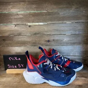 Big Kids Nike Jordan Why Not Zer0.4 Blue‎ Basketball Shoes Sneakers Size 5 Y GUC