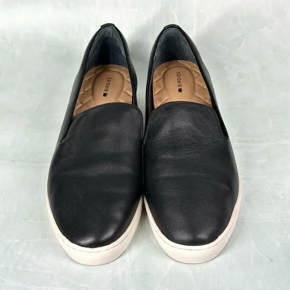 Birdies Shoes Women’s Size 9.5 The Swift Black Smooth Leather Slip On Sneaker