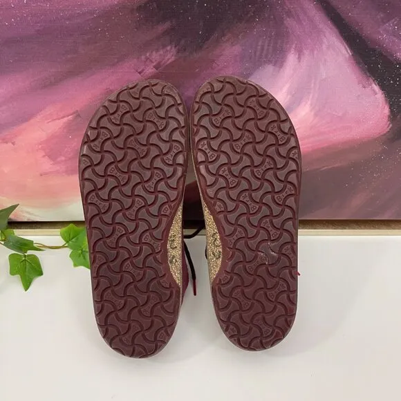 BIRKENSTOCK Gary Suede Leather Lace Up Kids Shoes in Maroon Size 33 /USA 2 - 2.5