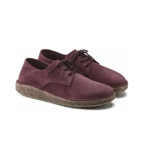 BIRKENSTOCK Gary Suede Leather Lace Up Kids Shoes in Maroon Size 33 /USA 2 - 2.5