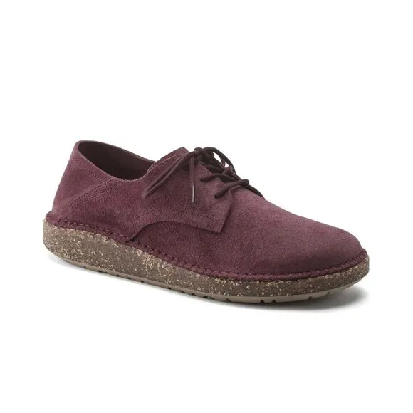 BIRKENSTOCK Gary Suede Leather Lace Up Kids Shoes in Maroon Size 33 /USA 2 - 2.5