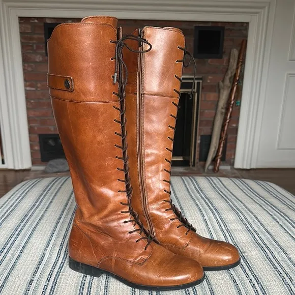 Birkenstock Longford Camel Brown Leather Knee-High Boots size 38 size 7 7.5 USA