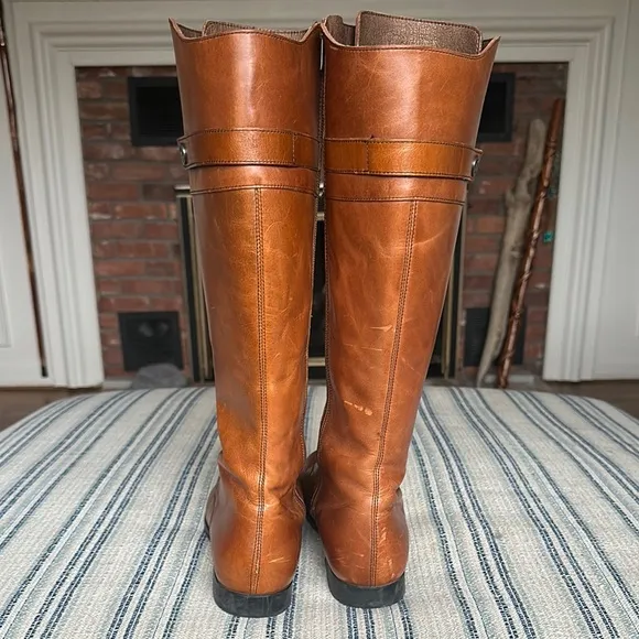 Birkenstock Longford Camel Brown Leather Knee-High Boots size 38 size 7 7.5 USA