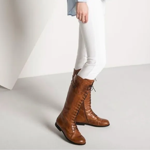 Birkenstock Longford Camel Brown Leather Knee-High Boots size 38 size 7 7.5 USA