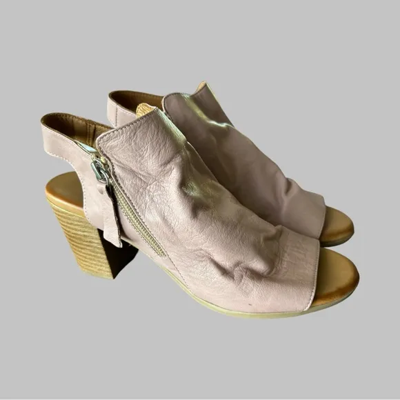 Biza Norah- Women's Pink Leather Slingback Shoes-