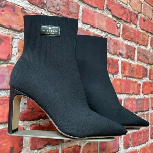 Black Kate Spade Valeria Knit Pointed Toe Heeled Booties