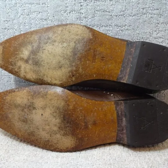 Blackline Jeffery West Mens Size EU 44 US 11 Brown Leather Slip on Brogue Shoes