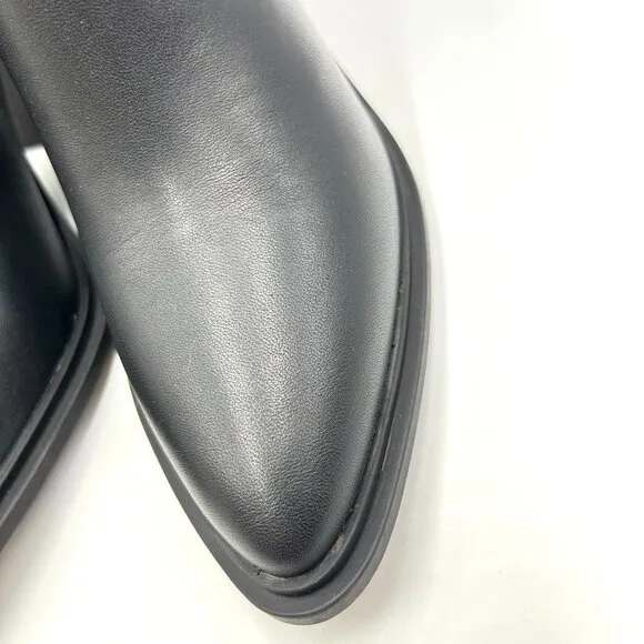 Blondo Womens Size 6 Raven Black Leather Waterproof Heeled Boots Shoes