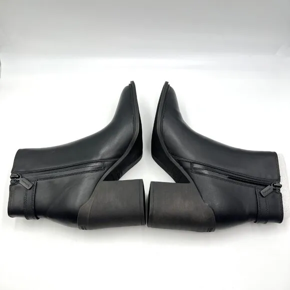 Blondo Womens Size 6 Raven Black Leather Waterproof Heeled Boots Shoes