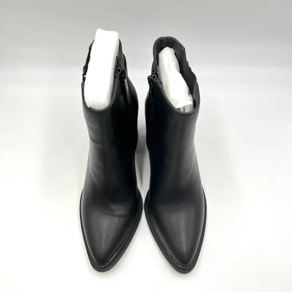 Blondo Womens Size 6 Raven Black Leather Waterproof Heeled Boots Shoes