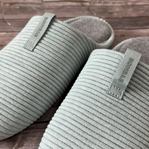 Bombas Nest Slippers Women US 11 EU 42 UK 9 Comfort Slide Shoes Misty Sky Ribbed