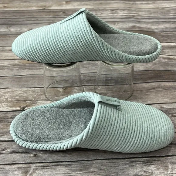 Bombas Nest Slippers Women US 11 EU 42 UK 9 Comfort Slide Shoes Misty Sky Ribbed