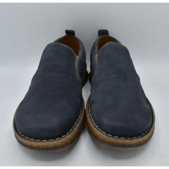 Born Mens Size 10 Bryson Dark Blue Distressed Leather Slip On Casual Shoes