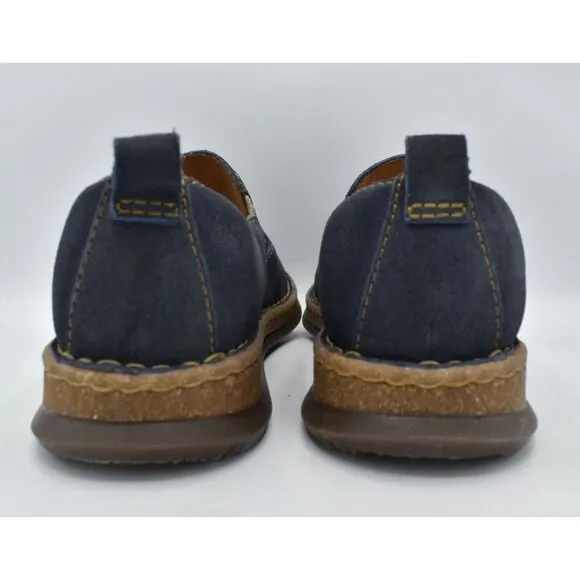 Born Mens Size 10 Bryson Dark Blue Distressed Leather Slip On Casual Shoes
