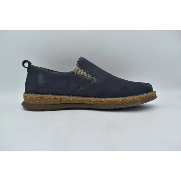 Born Mens Size 10 Bryson Dark Blue Distressed Leather Slip On Casual Shoes