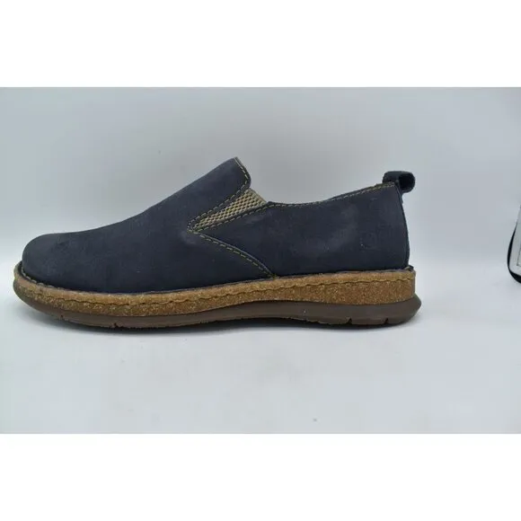 Born Mens Size 10 Bryson Dark Blue Distressed Leather Slip On Casual Shoes