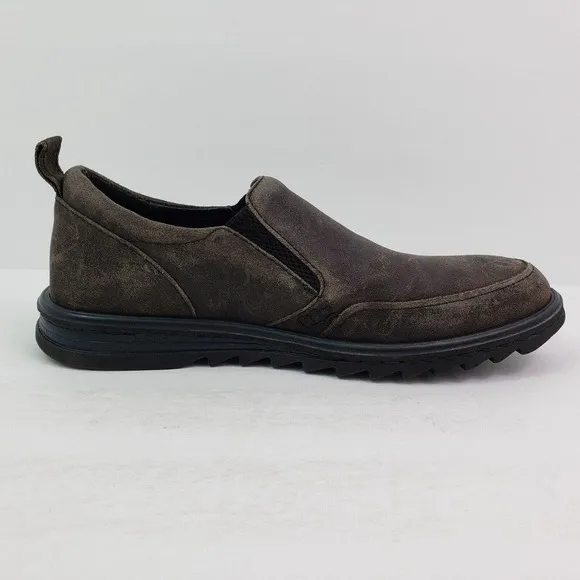 Born Nigel Mens Size 8 Dark Brown Leather Slip On Loafer Shoes H21042