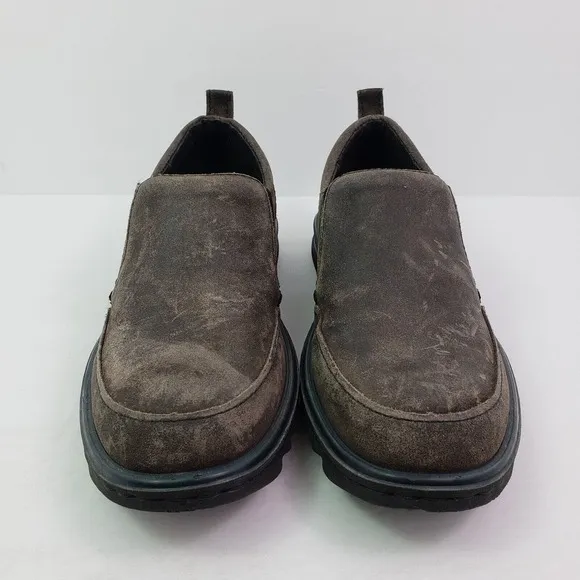 Born Nigel Mens Size 8 Dark Brown Leather Slip On Loafer Shoes H21042