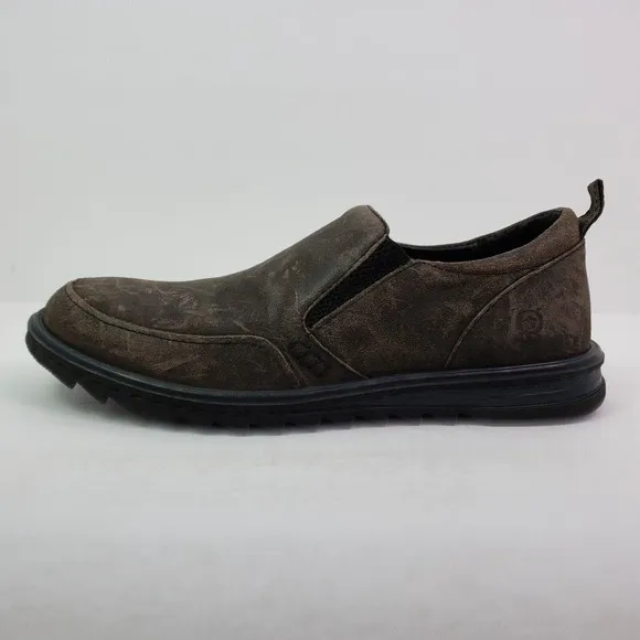 Born Nigel Mens Size 8 Dark Brown Leather Slip On Loafer Shoes H21042