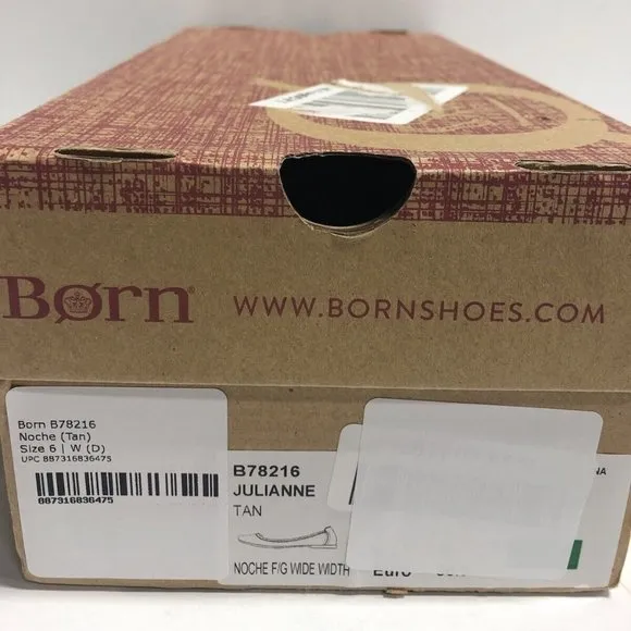 Born Women’s Julianne, Tan Leather Slip-On Shoes, Size 6 Wide