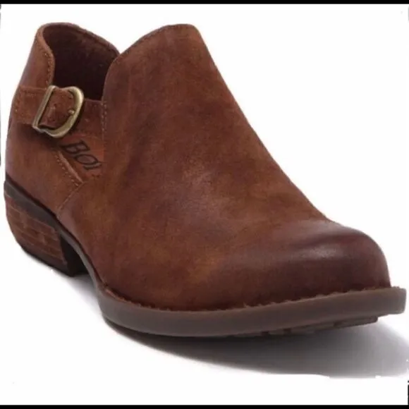BORN Nolina Rust Leather NWOB Suede Ankle Bootie