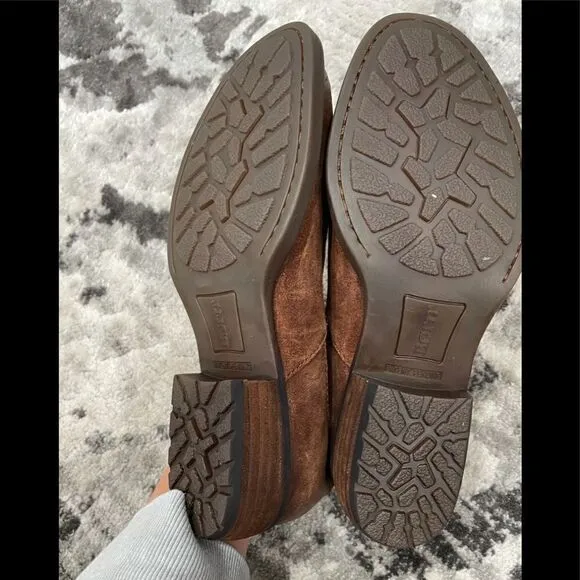 BORN Nolina Rust Leather NWOB Suede Ankle Bootie