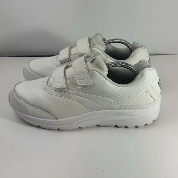 Brooks Addiction Walker 2 Mens Size 10 Medium (D) White Hook &amp; Loop Walking Shoe