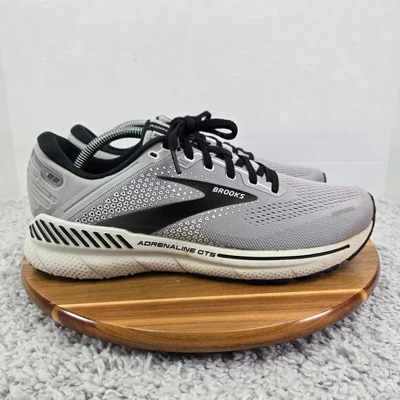 Brooks Adrenaline GTS 22 Alloy Grey Black Athletic Gym Running Shoes Mens 10 D