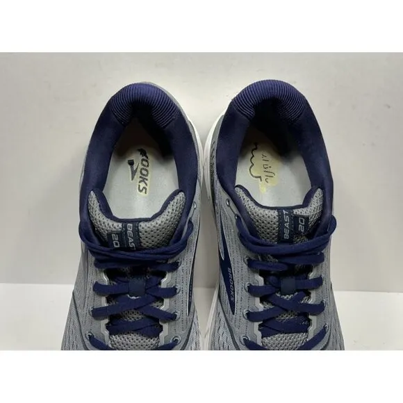 Brooks Beast 20 Gray Blue Men's Size 14 D Running Shoes 1103271D491 Sneakers