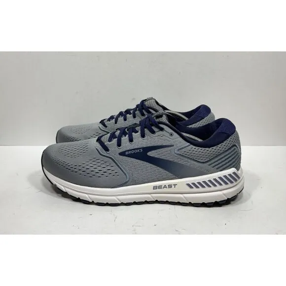 Brooks Beast 20 Gray Blue Men's Size 14 D Running Shoes 1103271D491 Sneakers