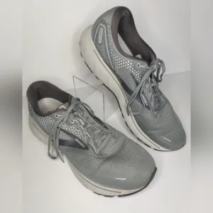 Brooks Ghost 14 Mens Gray White Running Walking Shoes Sneakers SZ 14 D UK 13