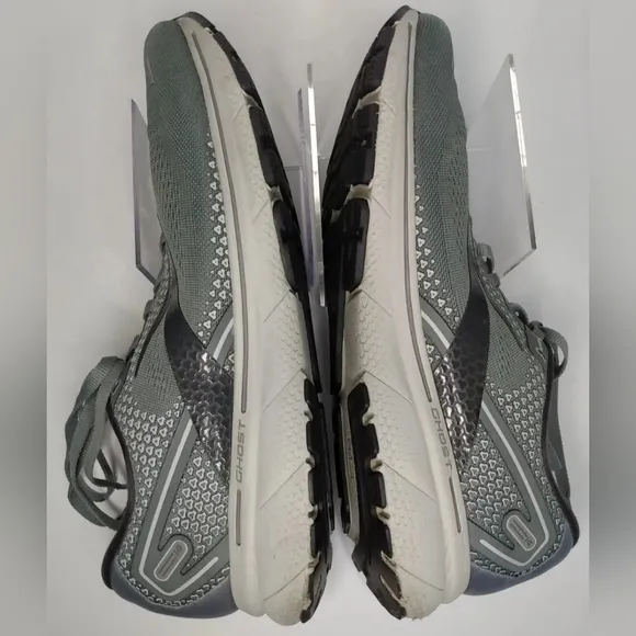 Brooks Ghost 14 Mens Gray White Running Walking Shoes Sneakers SZ 14 D UK 13