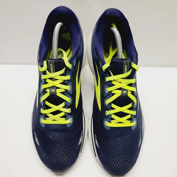 Brooks Ghost 15 Men's  Navy Blue Lime Running Shoes 1103931D429 Size 12